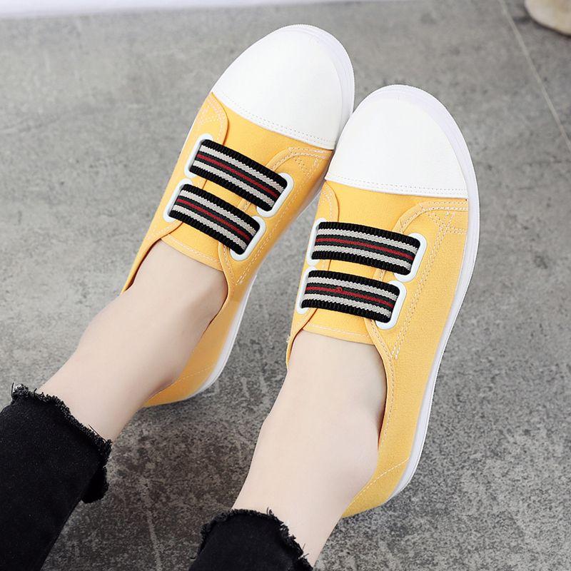 Women's Casual Canvas Sneakers Fashion Platform Low-top Women Single Shoes Flat Bottom Female Canvas Shoes