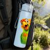 1PC Bright Green Parrot Bird Cartoon Print 750ml Color Plastic Sports Water Bottle Leakproof Flip Straw Lid Suitable for Sports Office Home Use