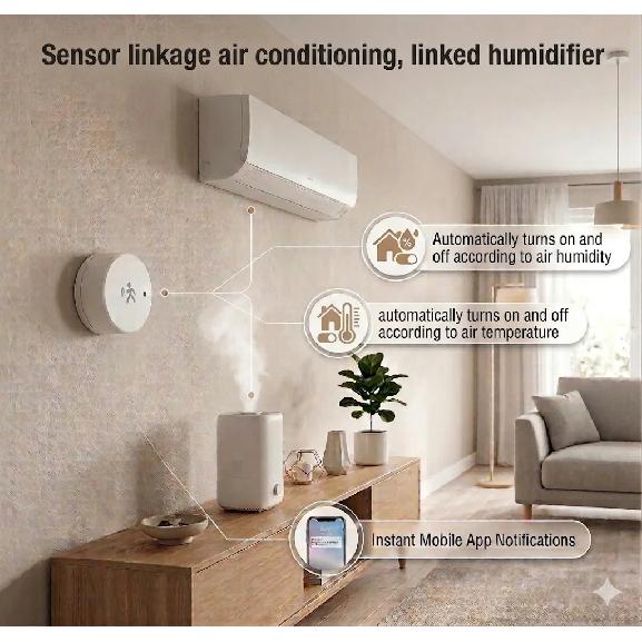 Tuya Zigbee Human Presence Sensor 24G MmWave Radar,Temperature Humidity Luminance Detection Support Zigbee2mqtt Home Assistant