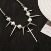 Trend Dark Exaggerated Rivets Irregular Collarbone Chain Y2K Hip Hop Cross Collar High-End Personality Necklace