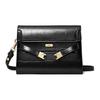 Lee Radziwill Logo Engraved Gold Hardware Leather Shoulder Crossbody Bag Women Bags Black 162247001