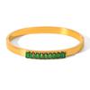 18K Gold-Plated Diamond-Studded Stainless Steel Bangle – Light Luxury Zircon Autumn/Winter Bracelet for Women