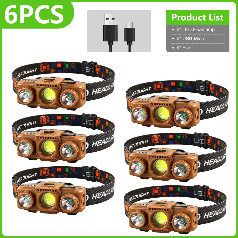 EDC Head LED Light Type-C Rechargeable Headlamp Red Light 1000LM Super Bright Head Flashlight 18650 for Running Fishing Camping