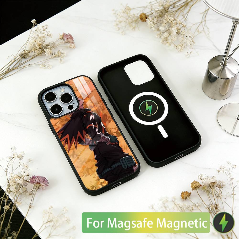 

My Hero Academia Katsuki Bakugo Phone Case For iPhone17,16,15,14,13,12,11 Plus,Pro Magnetic For Magsafe Wireless Charging iPhone14Plus