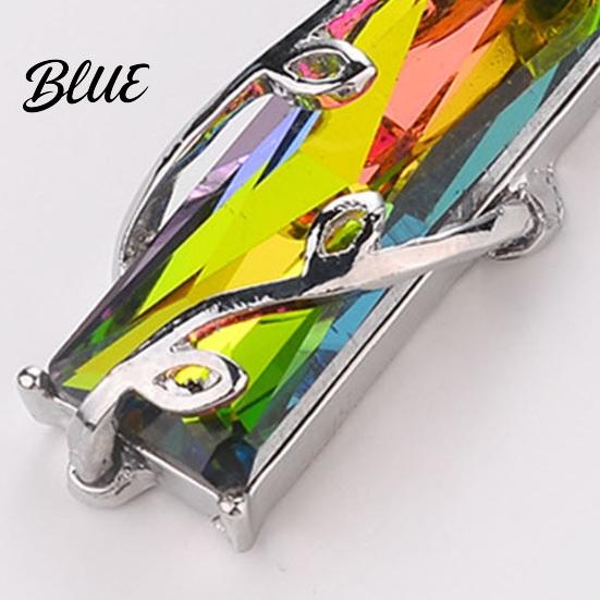 Colorful Faux Crystal Necklace Necklace Rectangular Pendant Stylish Lightweight Vine