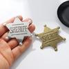 Star Sheriff Metal Enamel Badge Vintage Retro Holloween Party Brooch for Women Men Fashion Accessories Gift