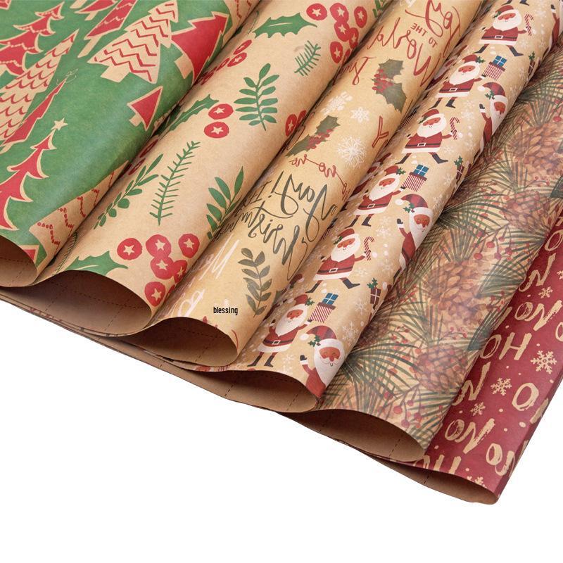 Exclusive Retro Snowflake & Star Polka Dot Christmas Gift Wrapping Paper
