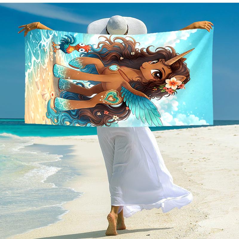 1pc Fantasy Unicorn Chicken Microfiber Beach Towels Quick Dry Towel Sand Beach Towels Pool for Travel Swim Pool. S072101142