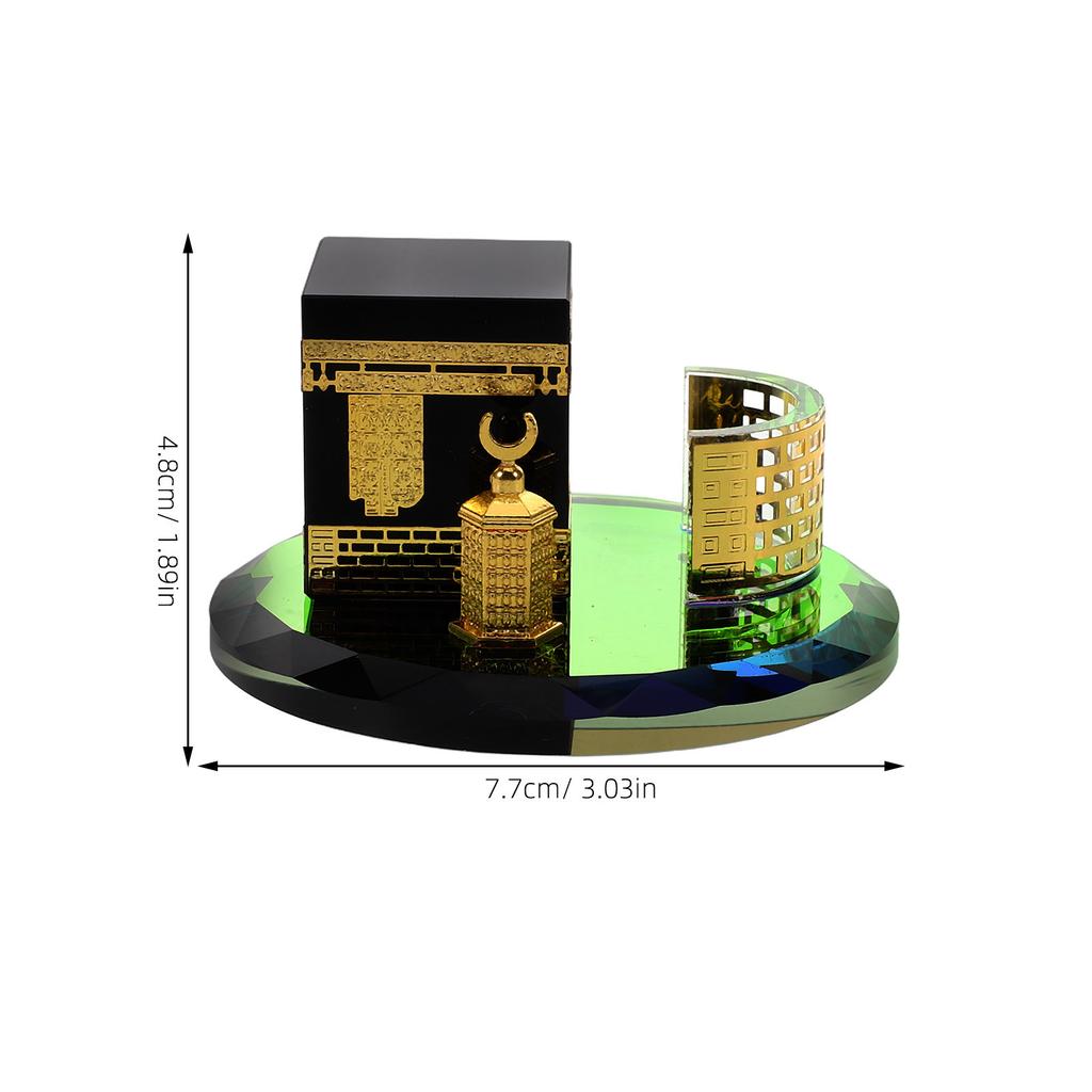 Mini Crystal Round Handicraft Islamic Architecture Home Decor Table Vehicle Souvenir Gift Crystal Model