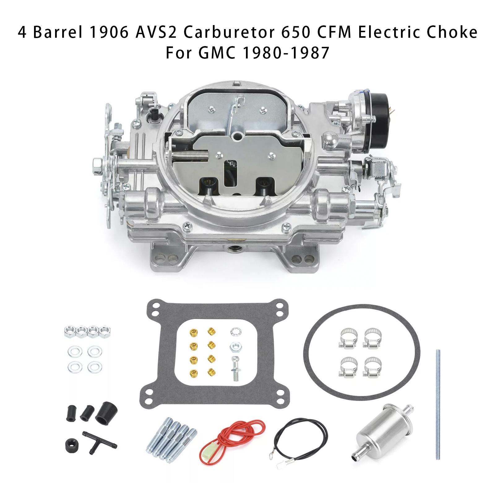 

4-камерный карбюратор 1906 AVS2 650 CFM с электрическим дросселем для GMC 1980-1987