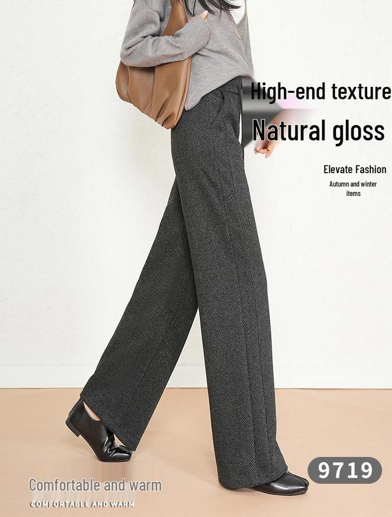 Women's Wide-Leg Winter Sweatpants with Drawstring Waist - Casual European & American Style.