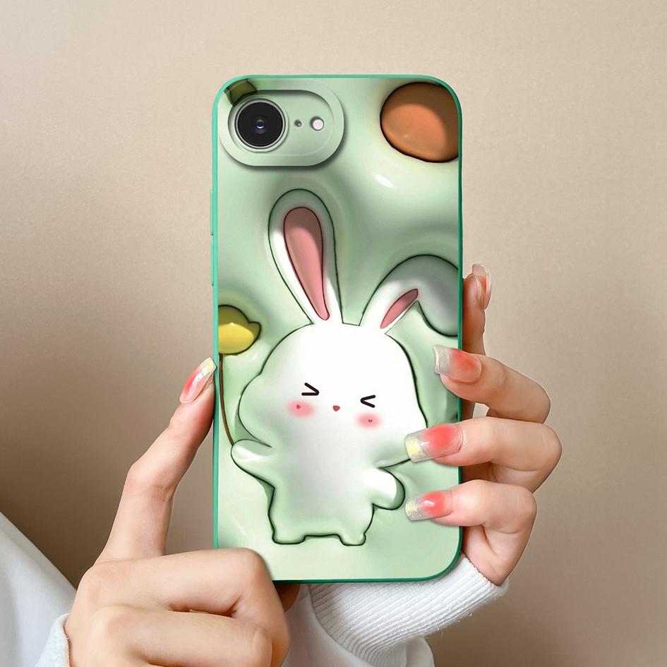 Cute Lucky Girl Phone Case For Apple iPhone 16e Soft Liquid Silicone High Quality Anti Drop Durable Anti Slip Protective Shell For Apple Bumper Covers