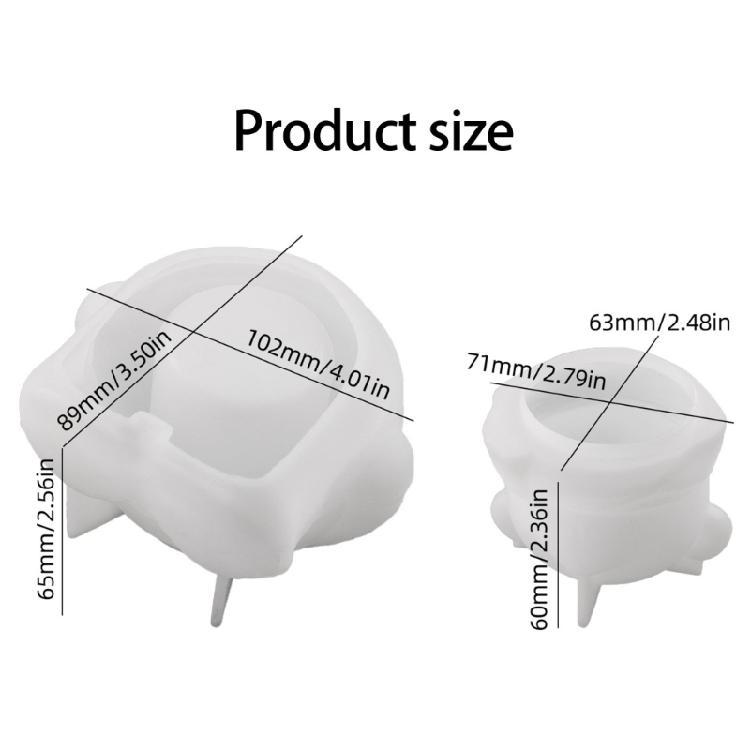 Bear Statue Resin Jar Mould with Lid Concrete Cement Silicone Mould for Epoxy Resin Candle Container Holiday Decoration