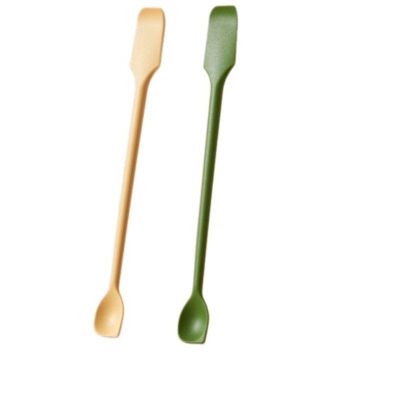 2 Stück Mini Silikon Schaber Doppelseitig Zwei in Eins Spatel Marmeladenglas Kosmetikflasche Schaber Löffel Set Für Marmelade Würze