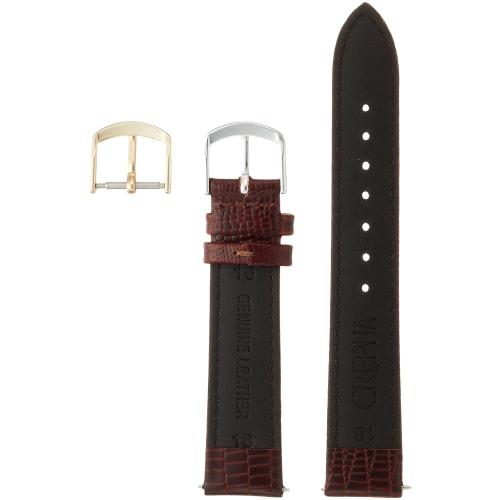 CREPHA Watch Strap, 18mm, Brown, Calfskin Leather, Water-Repellent, Antibacterial, and Odor-Resistant, with Buckle and Tool Included, H29-18