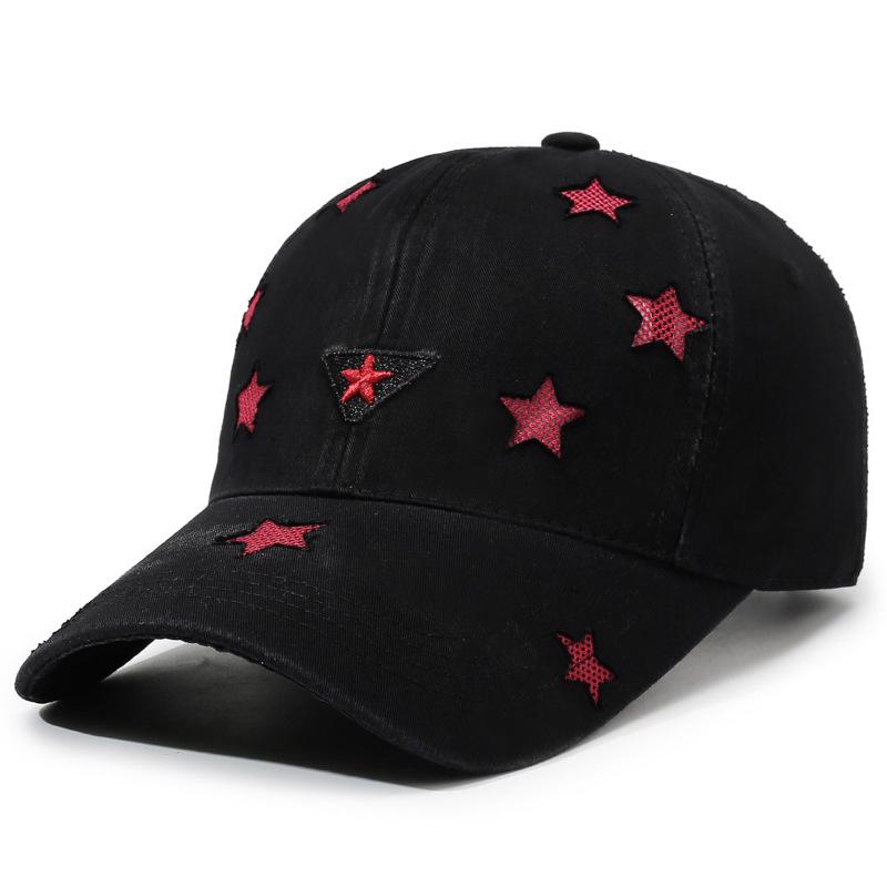 Vintage Five-Pointed Star Embroidered Baseball Cap Unisex Cap Breathable Soft Top Sunhat