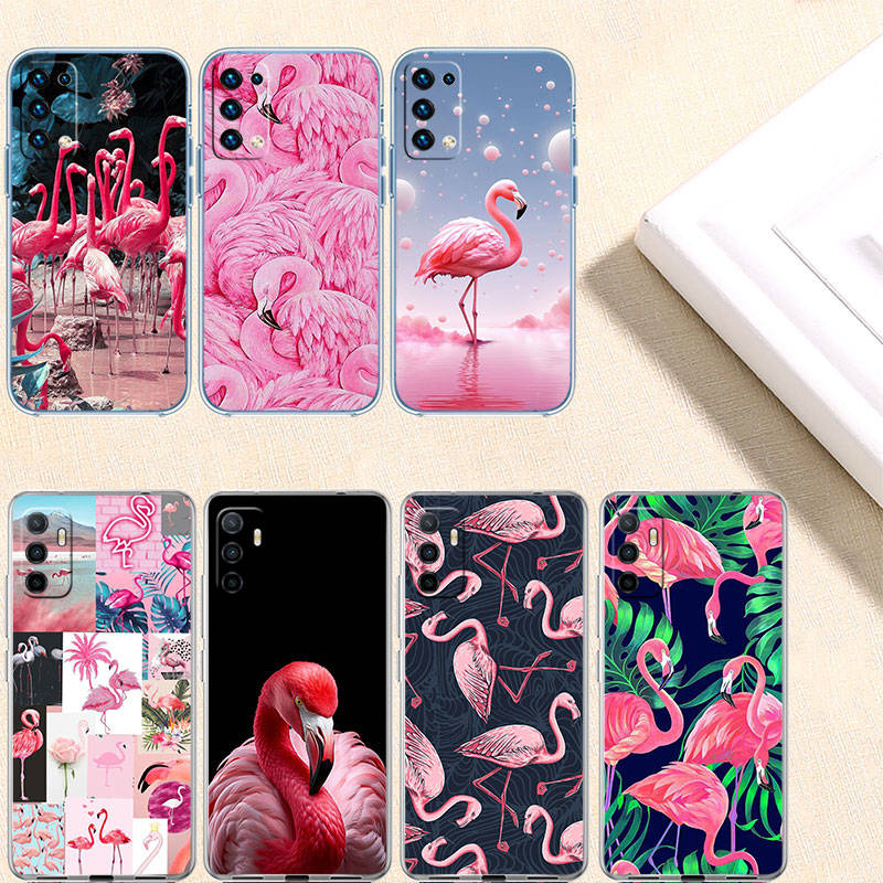 JO24 Flamingos Pink Bird Phone Case for Motorola E22S E7 G6 G7 G8 G9 Plus Power Play G10 G20 G04 E30 E40 E22 E20 E13 G22 G23 G Stylus Play