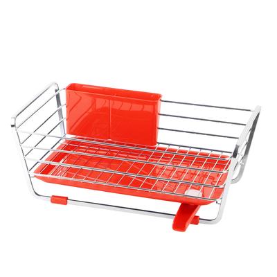 Pearl Metal Dish Drainer Basket Slim Red Simple Storage HB-303