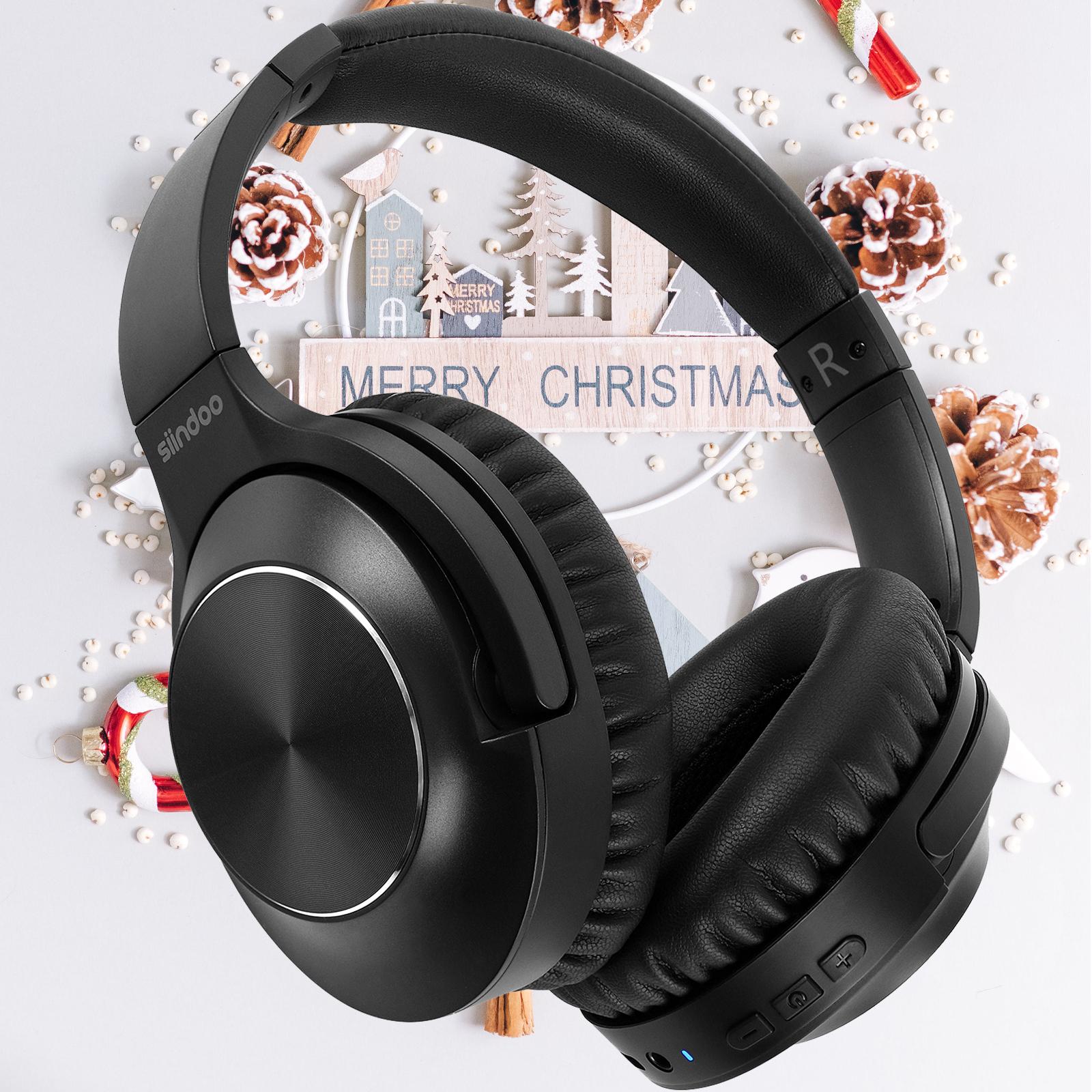 

Наушники с активным шумоподавлением, беспроводные Bluetooth-наушники с продолжительностью воспроизведения 65 часов Беспроводные наушники-вкладыши с глубокими басами черного цвета чёрный