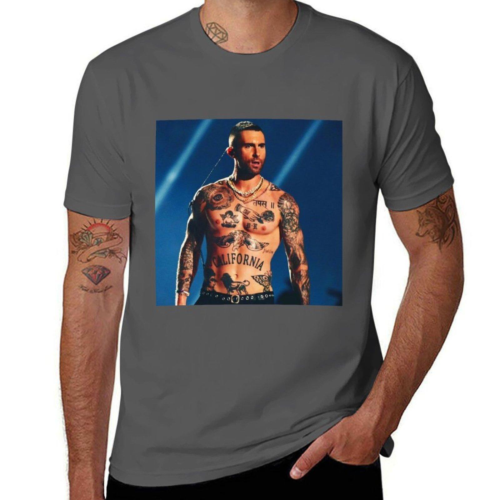 

adam levine TShirt Summer Print Short Sleeve Tee 4XL