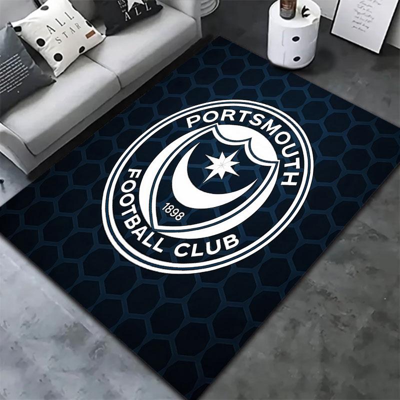 Portsmouth Football Club Carpet Rug for Living Room Bedroom Home Sofa Decoration,Kids Play Non-slip Floor Mat