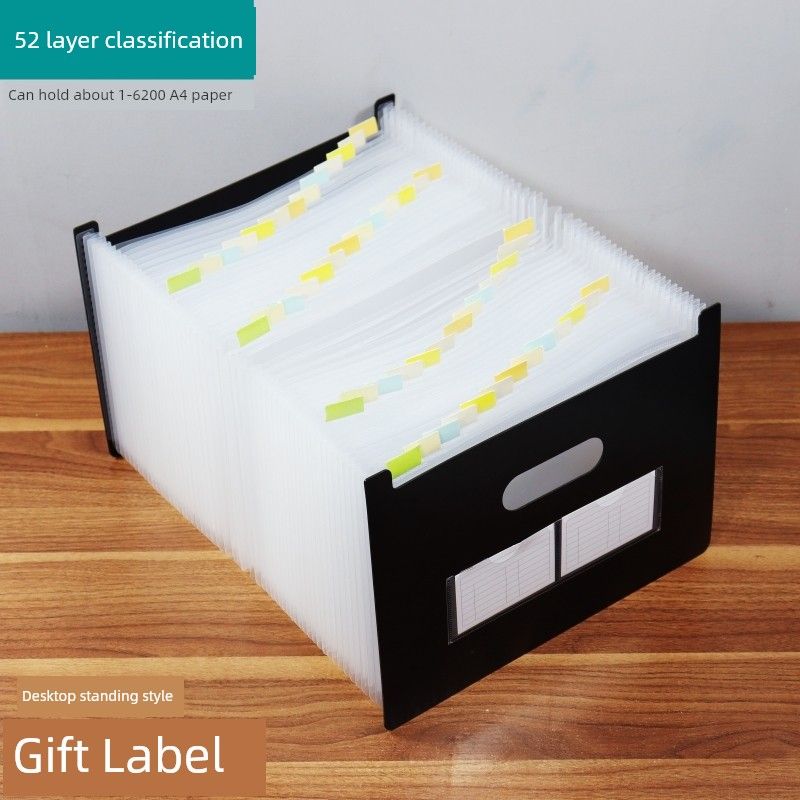 A4 Folder Large Capacity Desktop Storage File Handbag Multi-Layer Classification Materials Expanding File Multi-Functional Office Supplies