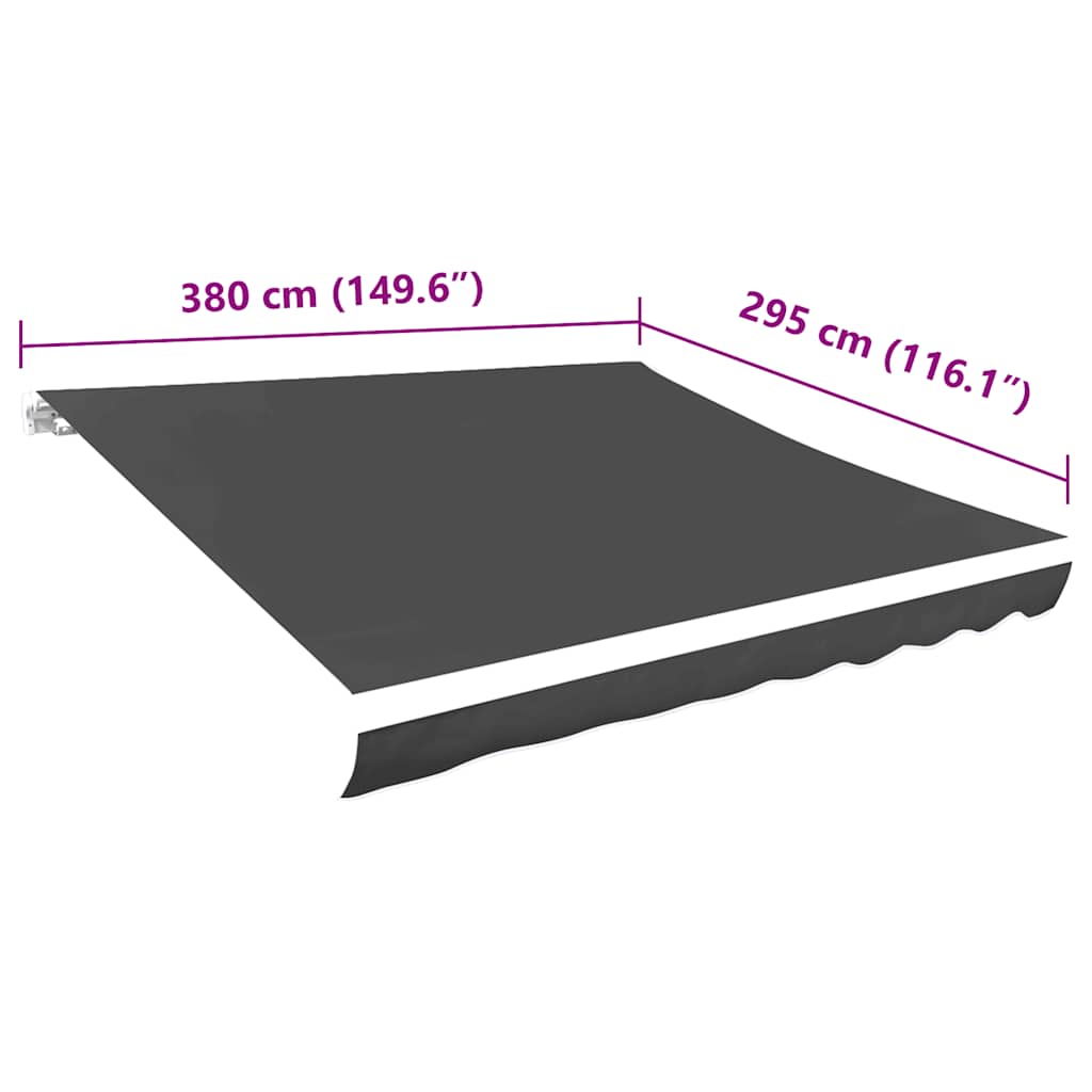 vidaXL Ersatzstoff für Markise Grau 380x295 cm Polyester