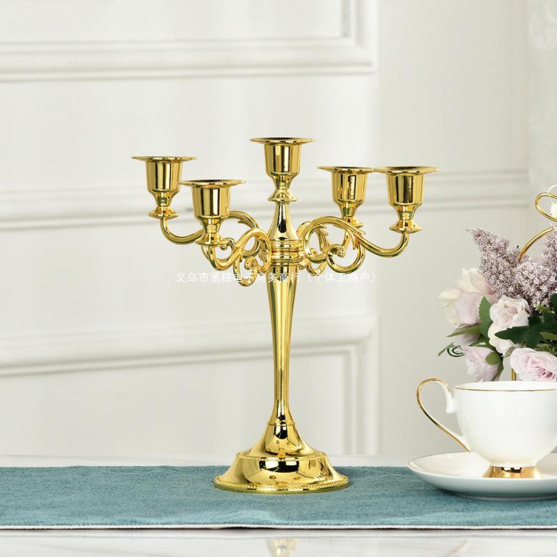Silver-Plated European Style Three-Head Candelabra for Weddings and Hotels