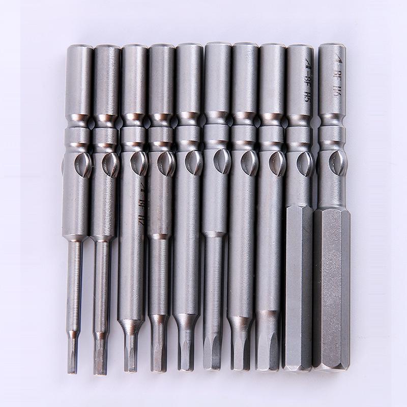 BuFan 6mm Hex Socket Screwdriver Bit Set - S2 Material, High Strength, Strong Magnetic, Multi-Spec Specifications.