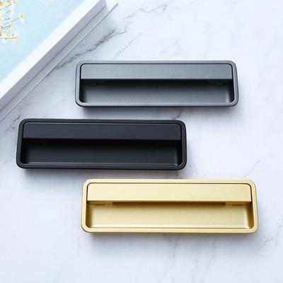 Fashion Aluminium Alloy Recessed Door Handle Furniture Hardware Embedded Door Knob Invisible Door Handlebar Wardrobe