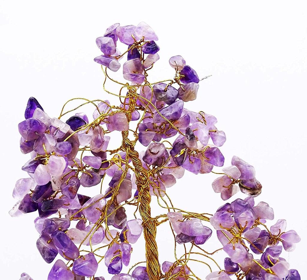 Harmonize Amethyst Stones Reiki Healing Stones Tree Spiritual Feng Shui Table