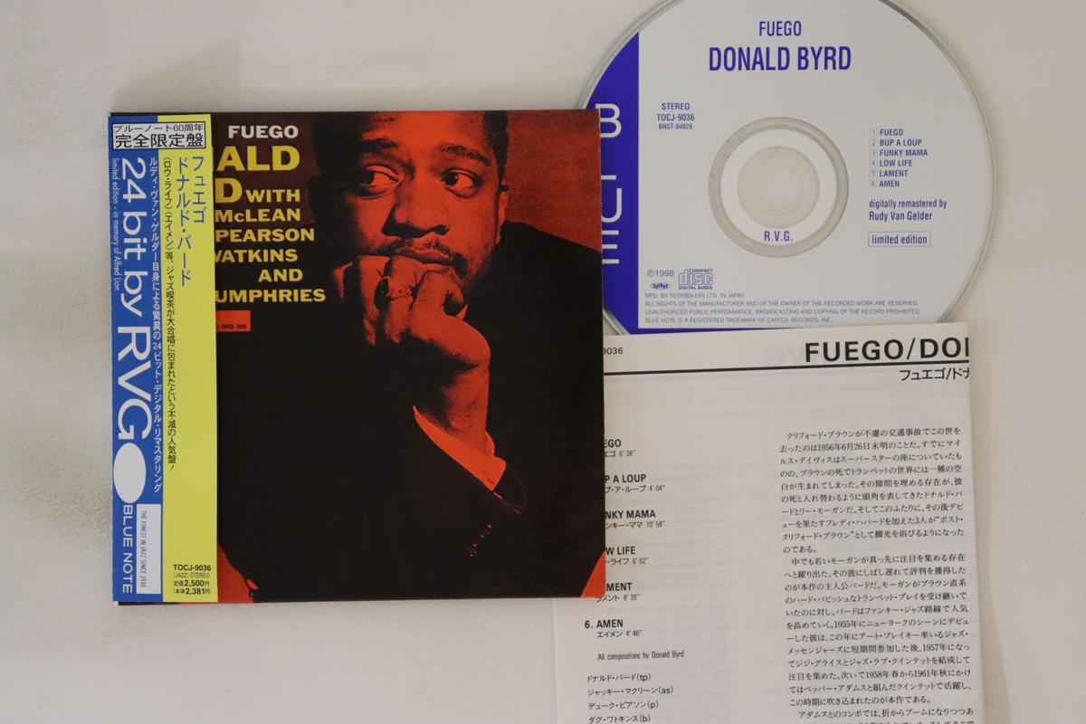 

CD DONALD BYRD - Fuego TOCJ9036 BLUE NOTE 1998 Japan Obi Jazz Used