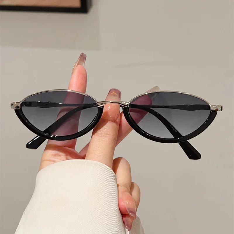 

Small Frame Luxury Brand Designer Vintage Cat Eye Sunglasses Women For Men Metal Popular Sun Glasses Punk Sexy Ladies Eyeglasses As The Picture