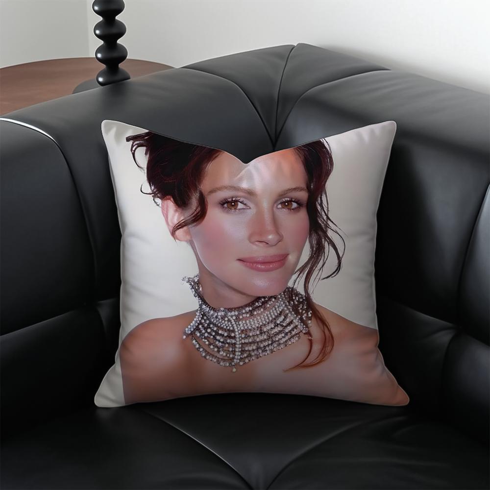 JJulia Roberts Cushion Cover Pillow Case Antidustmite Invisible zipper silky plush cushion