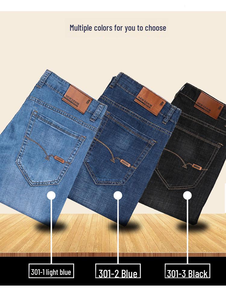 Herren Trendige Straight Stretch Jeans mit mittlerer Bundhöhe - Jugendlicher & Mittelalterlicher Stil