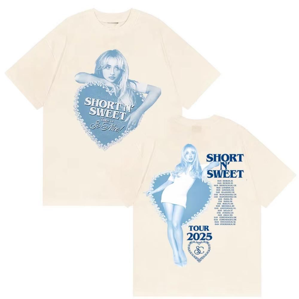 Sabrina Carpenter Tour 2025 Print TShirt Short N Sweet Aesthetic Clothing Mens Womens Tshirts Summer Cotton Tops T Shirts