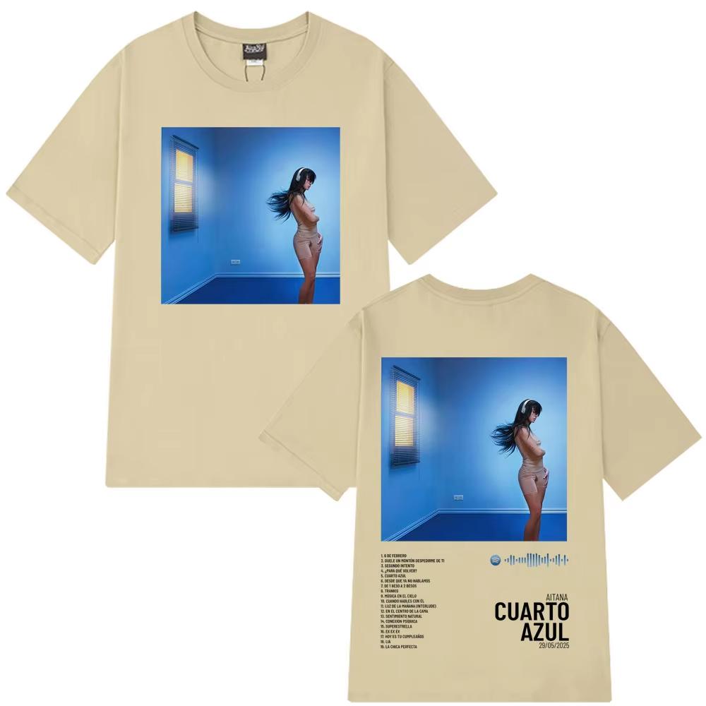Aitana Cuarto Azul Album 2025 Graphic T Shirt Men's Women Short Sleeves Cotton Fashion T-shirts Summer Harajuku Casual T-shirts