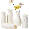 Ceramic Look Plastic Vase Nordic Boho Style Vase Modern Flower Arrangement Container for Kitchen Living Bedroom Home Decor