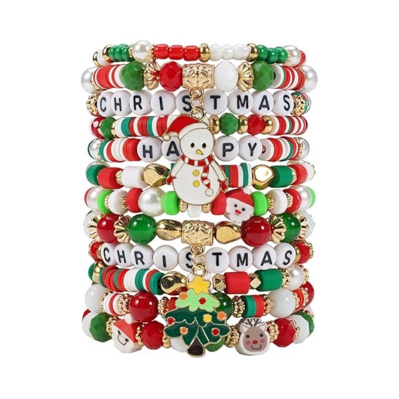 JYL TS Bracelet Christmas Stackable  Festive Elements Invites Holiday Blessings