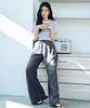 Sellebsyabedisyeon [2-Piece Set] 26Ss Elastic String Wide Flowy Denim