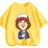 Summer Casual Crew Neck T Shirt Kawaii Cartoon Design Children Stranger Things Short Sleeve Tops Boys Girls