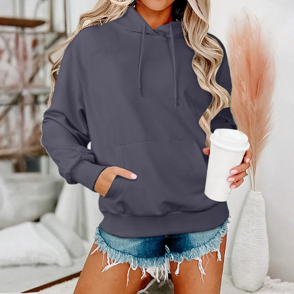 Women's Long Sleeve Oversized  Oversized Drop Shoulder Sleeves Women's Hooded Plush Sweatshirt
