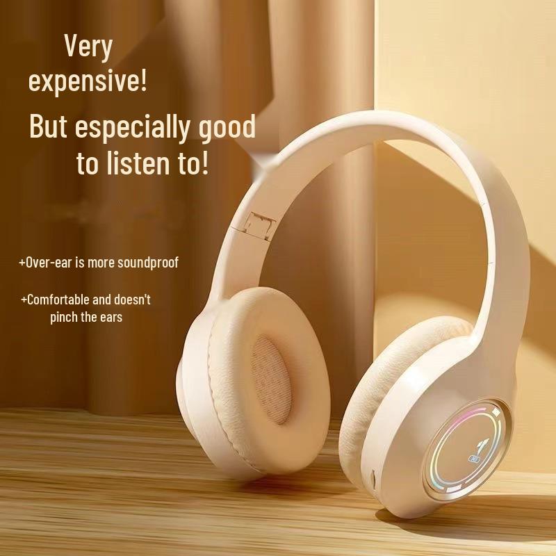 M3 Luminous Bluetooth Foldable Gaming Headphones: Over-ear, High-Value, Universal, with Music Card Slot.