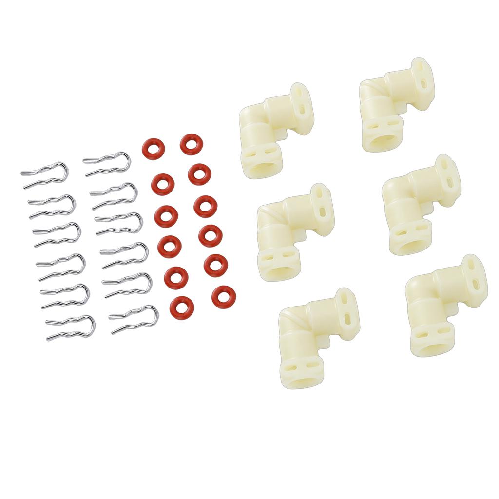 6 pièces Raccord de fluide en forme de L de remplacement pour machine à café Jura Accessoires de raccordement de ligne d'eau Avec joints toriques Colliers de serrage