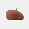 Women Faux Leather Beret Beanie Hat Retro Cap French Casual Solid Artist Style