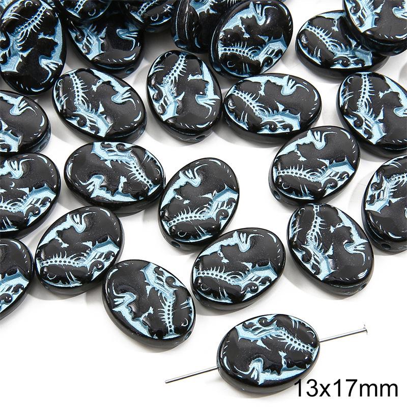 Handmade Acrylic Baroque Retro Beads: Round & Flat Beads for DIY Bracelet & Necklace Jewelry