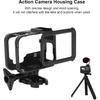 Action Camera Cage Protective Case Anti‑Fall Frame Housing with Cold Shoe Mount for 9
