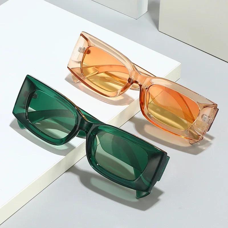  Ins Popular Fashion Square Candy Color Women Sunglasses Retro Gradient Yellow Men Shades UV400 Sun Glasses