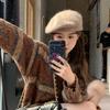 Solid Color Wool Painter Hat Fluffy Knitted Octagonal Cap Casual Knitted Beret Hat  Winter
