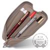 Leather Workshop Innoshima Pencil Pencil Genuine Holds 3 Beige Case, Roll-Up Case, Leather, Pens,